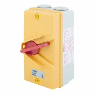 SS63A-RSY Seal Yellow IP66 63A 30kW 415V 4 Pole Weatherproof Isolator Switch