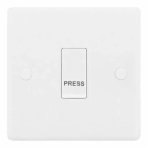 SSL506 Smooth White 1 Gang 10AX PRESS Push Plate Switch