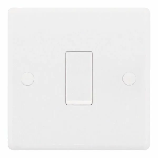 SSL507 Smooth White 1 Gang 10AX Intermediate Plate Light Switch
