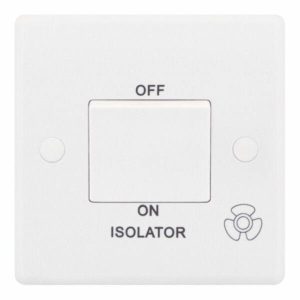 SSL508 Smooth White 1 Gang 10AX 3 Pole Fan Isolator Plate Switch