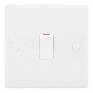 SSL515 Smooth White 1 Gang 20A 2 Pole Plate Switch