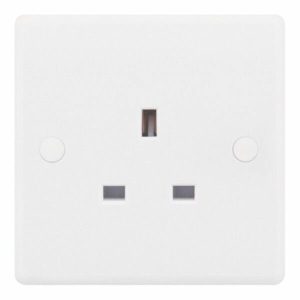 SSL519 Smooth White 1 Gang 13A Unswitched Socket