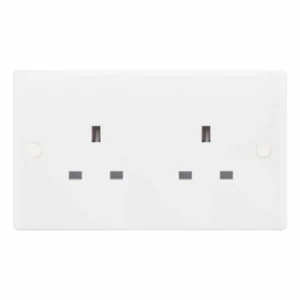 SSL520 Smooth White 2 Gang 13A Unswitched Socket