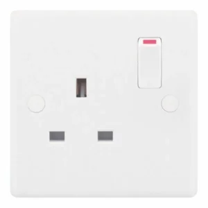 SSL522 Smooth White 1 Gang 13A 2 Pole Switched Socket
