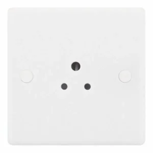 SSL527 Smooth White 1 Gang 2A Unswitched 3 Pin Round Pin Socket