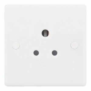 SSL528 Smooth White 1 Gang 5A Unswitched 3 Pin Round Pin Socket