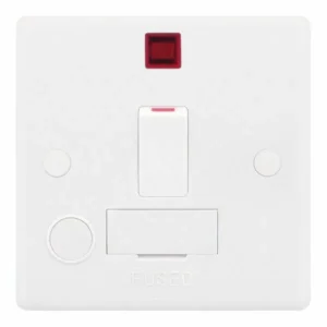 SSL532 Smooth White 13A 2 Pole Flex Outlet Neon Switched Fused Connection Unit