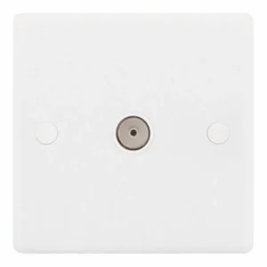 SSL535 Smooth White 1 Gang Coaxial/Aerial TV/FM Socket