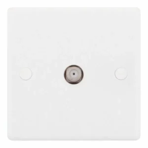 SSL537 Smooth White 1 Gang F-Type Satellite Socket