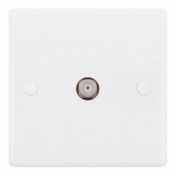 SSL537 Smooth White 1 Gang F-Type Satellite Socket
