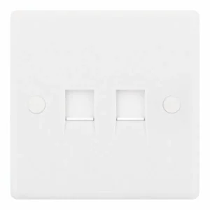 SSL543 Smooth White 2 Gang RJ45 Ethernet Socket