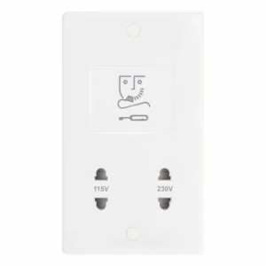 SSL549 Smooth White 115-230V Dual Voltage Shaver Socket