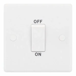 SSL565 Smooth White 1 Gang 45A 2 Pole White Rocker Cooker Switch
