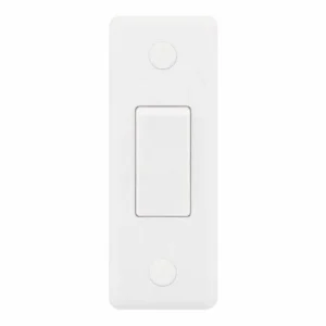 SSL570 Smooth White 1 Gang 10AX 2 Way Architrave Plate Switch
