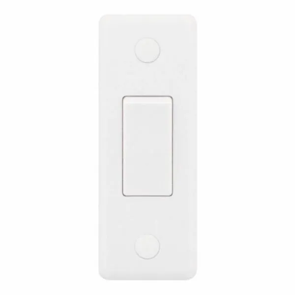 SSL570 Smooth White 1 Gang 10AX 2 Way Architrave Plate Switch
