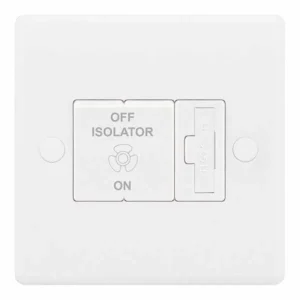 SSL578 Smooth White 10A 3 Pole Fused Fan Isolator Switch with Fuse