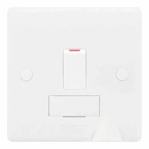 Smooth White 1 Gang 13A 2 Pole Flex Outlet Fused Connection Unit