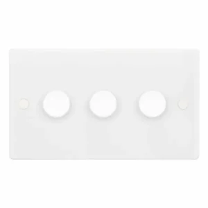 SSL597 Smooth White 3 Gang 5-100W 2 Way LED Dimmer Switch