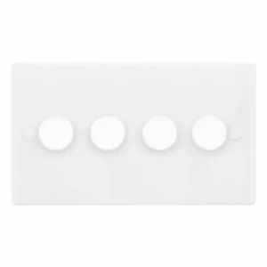 SSL598 Smooth White 4 Gang 5-100W 2 Way LED Dimmer Switch