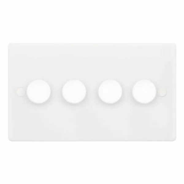 SSL598 Smooth White 4 Gang 5-100W 2 Way LED Dimmer Switch