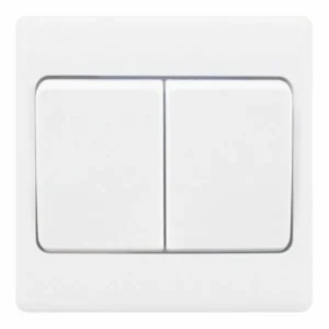 SSL601 Smooth White 2 Gang 10AX 2 Way Wide Rocker Plate Switch