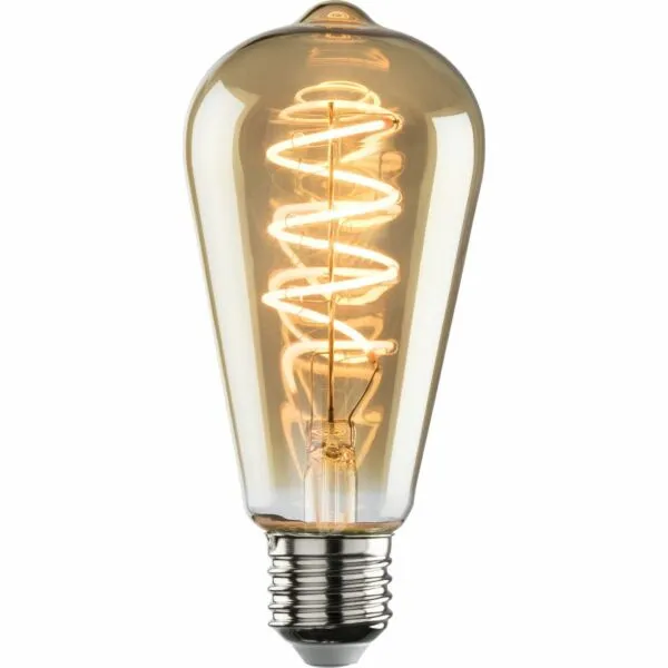 230V 4W LED ES Amber ST64 Spiral Filament Lamp 1800K Dimmable