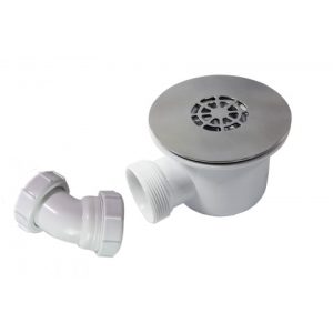 SWT003 90mm Shower Waste With Metal-Chrome Grate