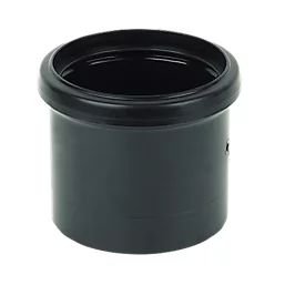 110mm Push Fit Soil Single Socket Coupling Black
