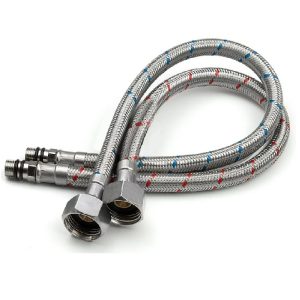 FH0159 M12 x ½" BSP 9mm Bore, 500mm Flexible Tap Tails (Pair)