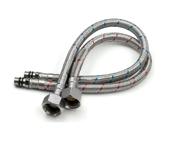 FH0159 M12 x ½" BSP 9mm Bore, 500mm Flexible Tap Tails (Pair)