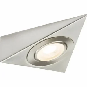 230V 2W LED Triangular Under Cabinet Light with Adjustable CCT - Brushed Chrome
