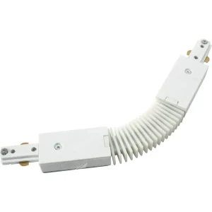 230V Single Circuit Track Flexible Connector - White