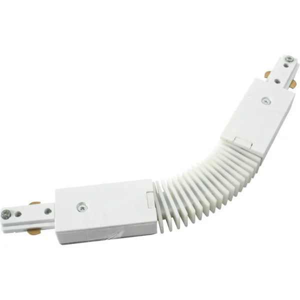 230V Single Circuit Track Flexible Connector - White