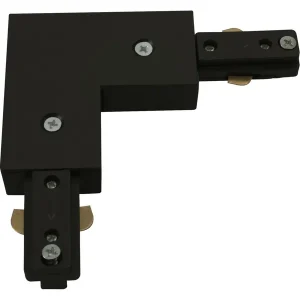 230V Track L Right Angle Connector - Black