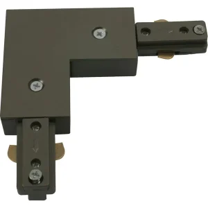 230V Track L Right Angle Connector - Satin Nickel