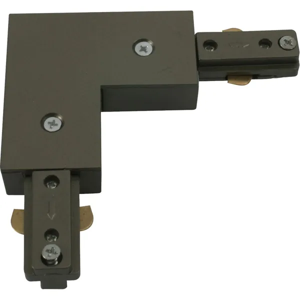 230V Track L Right Angle Connector - Satin Nickel