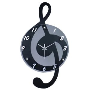 Large Musical Note Wall Clock Children Room Home Decor Silent Quartz Clock