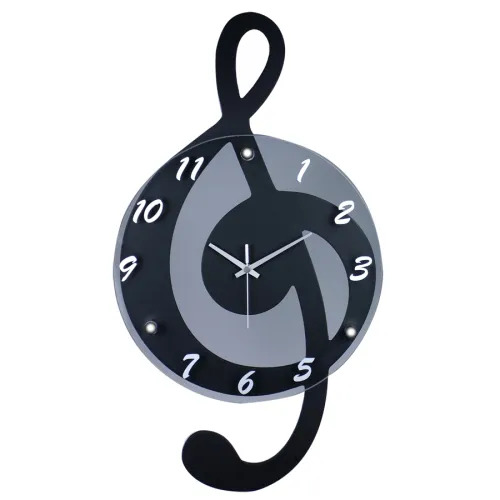 Large Musical Note Wall Clock Children Room Home Decor Silent Quartz Clock