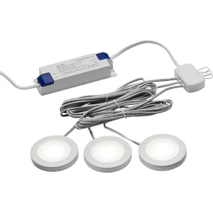 230V IP20 2.5W LED Dimmable Under Cabinet Lights In White - Pack of 3 - 4000K