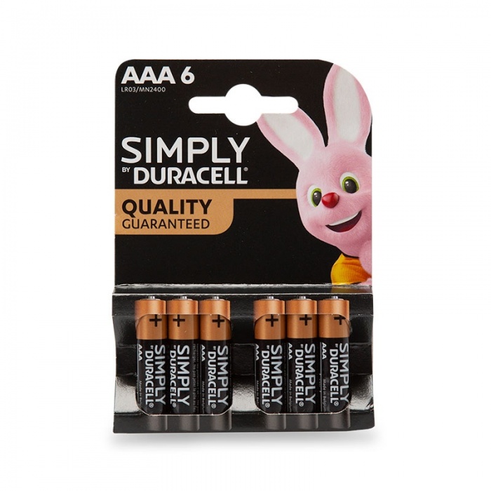 Simply Duracell Alkaline Batteries AAA 6 Pack