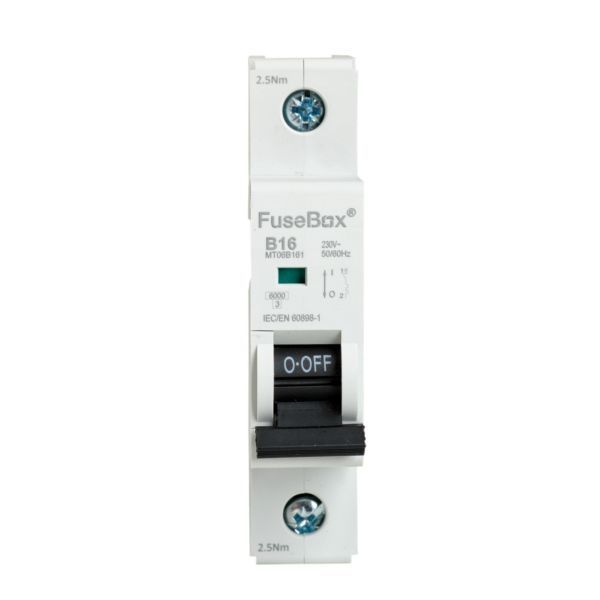 FuseBox MT06B161 16A 6kA B-Curve 1 Pole MCB