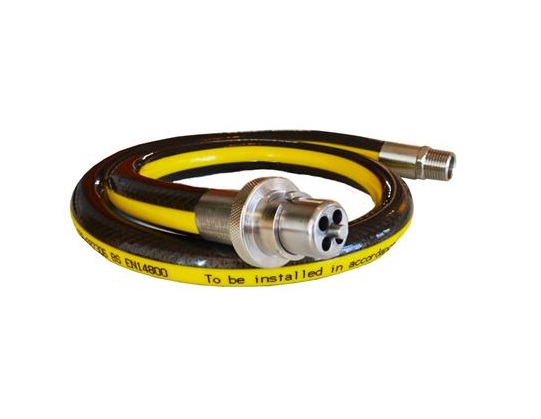 BFGHENB2-100 Salvus Gas Hose Straight Bayonet 1m