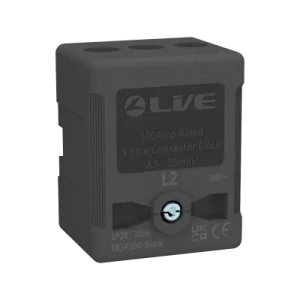 Black Terminal Block 5P 100A, Terminal Capacity up to 35mm²