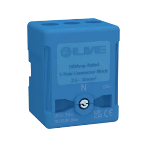 Blue Terminal Block 5P 100A, Terminal Capacity up to 35mm²