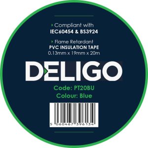 PVC Insulation Tape 0.13mm X 19mm X 20m - Blue