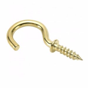 Cup Hooks, Brassed 38mm (20 Pack)