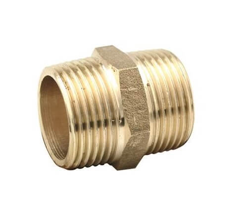 BRHN-D Thread ½" Hex Nipple Brass