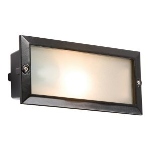 BL01BK IP44 E27 Bricklight With Plain and Louvred Black Cover