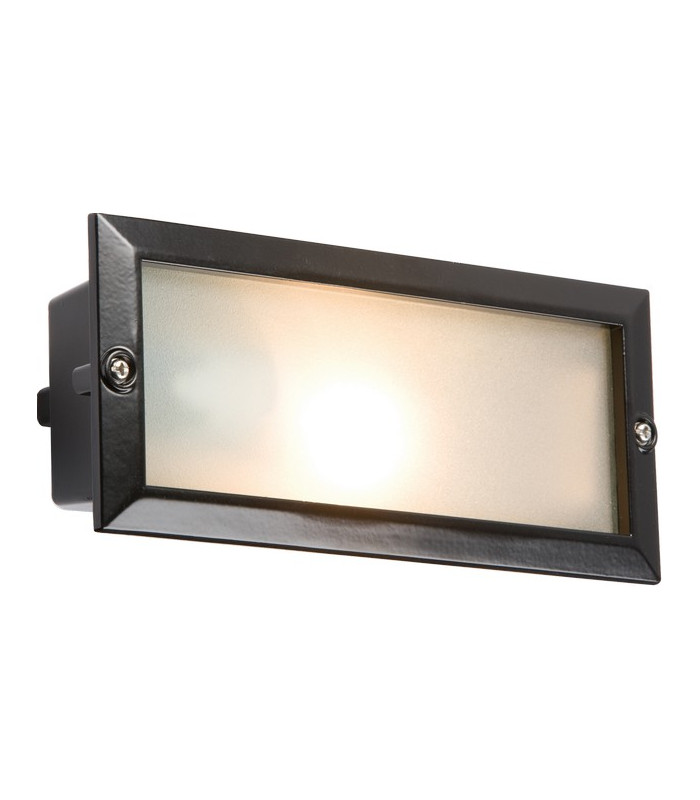 BL01BK IP44 E27 Bricklight With Plain and Louvred Black Cover