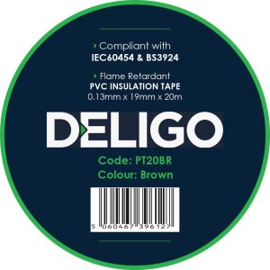 PVC Insulation Tape 0.13mm X 19mm X 20m – Brown